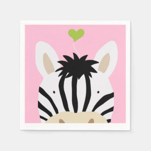 Zebra mit Herz Serviette