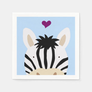 Zebra mit Herz Serviette
