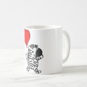 Zebra mit Herzballon Valentinstag Zebra Kaffeetasse (VorderseiteRechts)
