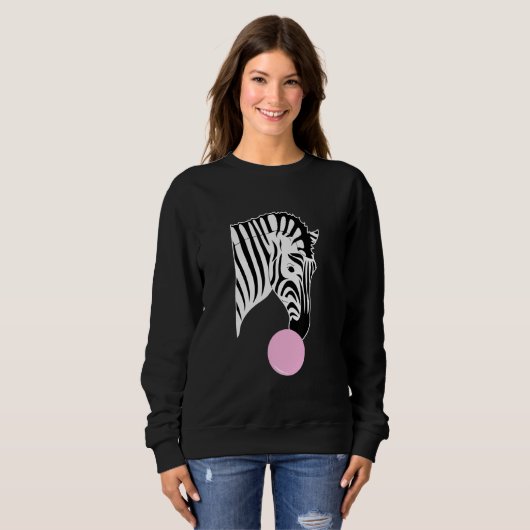 Zebra mit Kaugummi Sweatshirt (Vorne ganz)