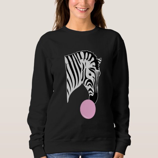 Zebra mit Kaugummi Sweatshirt (Vorderseite)