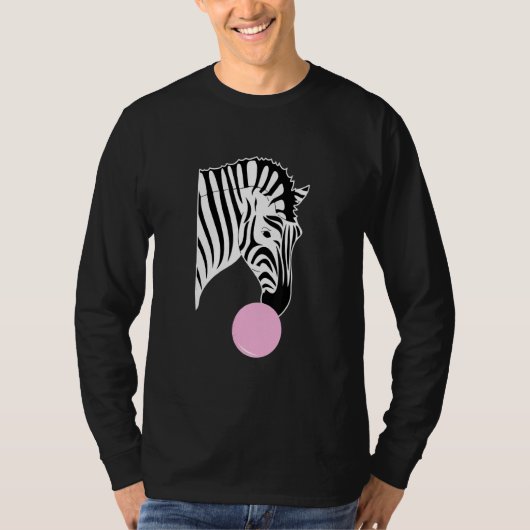 Zebra mit Kaugummi T-Shirt (Vorderseite)