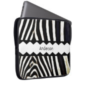 Zebra Mit Monogramm Laptopschutzhülle (Vorne Rechts)