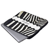 Zebra Mit Monogramm Laptopschutzhülle (Vorne Knopf)