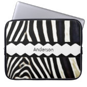 Zebra Mit Monogramm Laptopschutzhülle (Vorderseite)