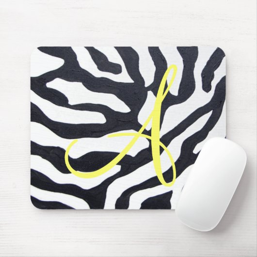 Zebra mit Monogramm Mousepad (Mit Mouse)