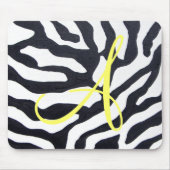 Zebra mit Monogramm Mousepad (Vorne)