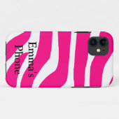 Zebra-mit Monogramm Name Case-Mate iPhone Hülle (Rückseite (Horizontal))
