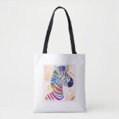 "Zebra mit Rainbow Stripes Design Bag - Bold & Co Tasche (Vorderseite)