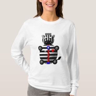 Zebra mit Reißverschluss T-Shirt
