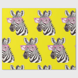Zebra mit rosa Brille Geschenkpapier