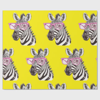 Zebra mit rosa Brille Geschenkpapier