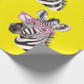 Zebra mit rosa Brille Geschenkpapier (Ecke)
