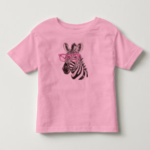 Zebra mit rosa Brille Kleinkind T-shirt