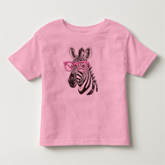 Zebra mit rosa Brille Kleinkind T-shirt (Vorderseite)