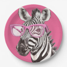 Zebra mit rosa Brille