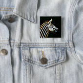 Zebra mit schwarz-weißen Streifen in Afrika Button (Beispiel)