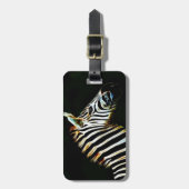 Zebra mit schwarz-weißen Streifen in Afrika Gepäckanhänger (Vorderseite vertikal)