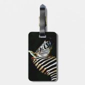 Zebra mit schwarz-weißen Streifen in Afrika Gepäckanhänger (Rückseite vertikal)