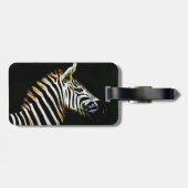 Zebra mit schwarz-weißen Streifen in Afrika Gepäckanhänger (Rückseite horizontal)