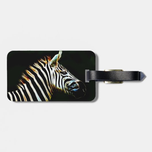 Zebra mit schwarz-weißen Streifen in Afrika Gepäckanhänger (Rückseite horizontal)
