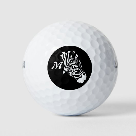 Zebra mit Twisted White Stripes Silhouette Golfball (Vorderseite)
