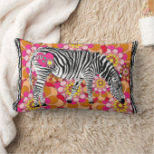 Zebra mit Vintagen Mod-Blume Kissen (Decke)