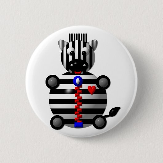 Zebra mit Zipper Button (Vorderseite)