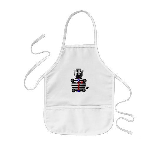 Zebra mit Zipper Kinderschürze (Vorne)