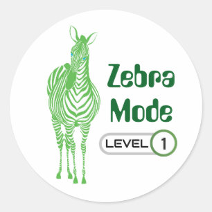 Zebra Mode Level 1, individuell anpassbarer Aufkle Runder Aufkleber