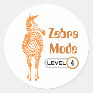 Zebra Mode Level 4, individuell anpassbarer Aufkle Runder Aufkleber