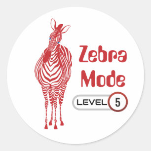 Zebra Mode Level 5, individuell anpassbarer Aufkle Runder Aufkleber