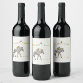 Zebra Monkey Ballon Stickers Weinetikett (Flaschen)