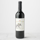 Zebra Monkey Ballon Stickers Weinetikett (Vorderseite)