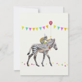 Zebra Monkey balloon party Antwoordkaart RSVP Karte (Vorderseite)