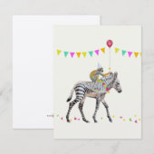 Zebra Monkey balloon party Antwoordkaart RSVP Karte (Vorne/Hinten)