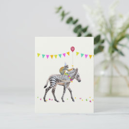 Zebra Monkey balloon party Antwoordkaart RSVP Karte