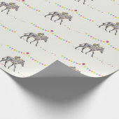 Zebra Monkey Balloon Party gift wrapping paper Geschenkpapier (Ecke)