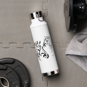 Zebra Monochrome Wildlife Art Personalisiert Trinkflasche