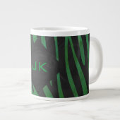 Zebra Monogram Black and Green Print Jumbo-Tasse (Vorderseite Rechts)