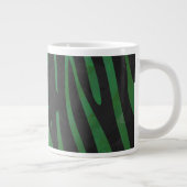 Zebra Monogram Black and Green Print Jumbo-Tasse (Rechts)