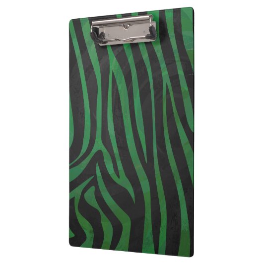Zebra Monogram Black and Green Print Klemmbrett (Links)