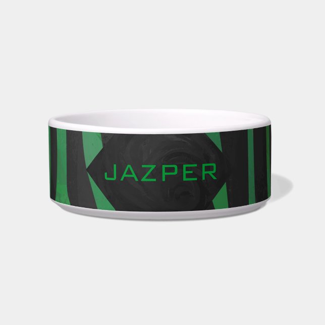 Zebra Monogram Black and Green Print Napf (Vorderseite)