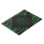 Zebra Monogram Black and Green Print Notizblock (Linke Seite)