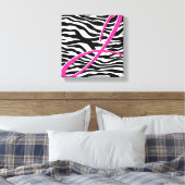 Zebra Monogram Canvas Print Leinwanddruck (Insitu (Schlafzimmer))