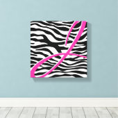Zebra Monogram Canvas Print Leinwanddruck (Insitu (Holzboden))