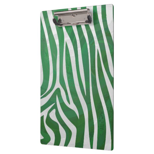 Zebra Monogram, Grün und Weiß Klemmbrett (Links)