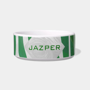 Zebra Monogram, Grün und Weiß Napf