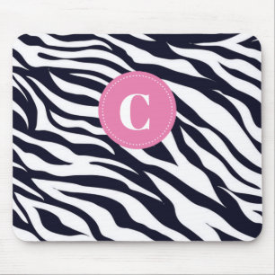 Zebra Monogram Mouse Pad Mousepad
