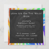 Zebra Monogram Rainbow and White Print Einladung (Rückseite)